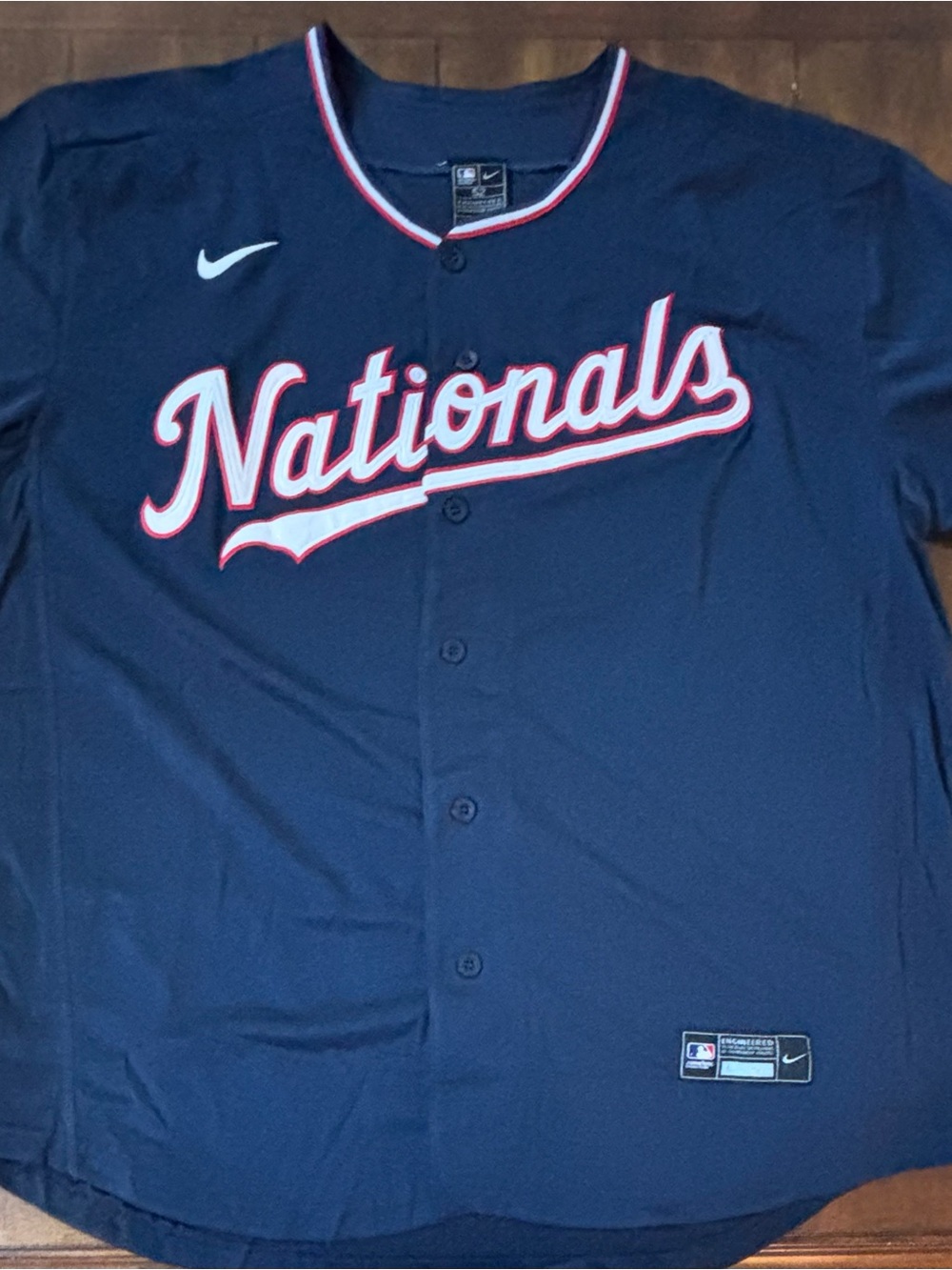 Washington Nationals Blue Alternate Home Baseball Jersey, Size Large (52) NWT